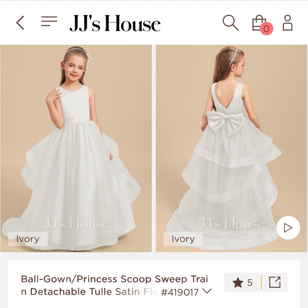 JJs House Ivory Princess Dress - NWT